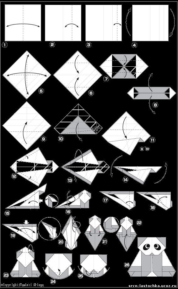 Схема оригами панда